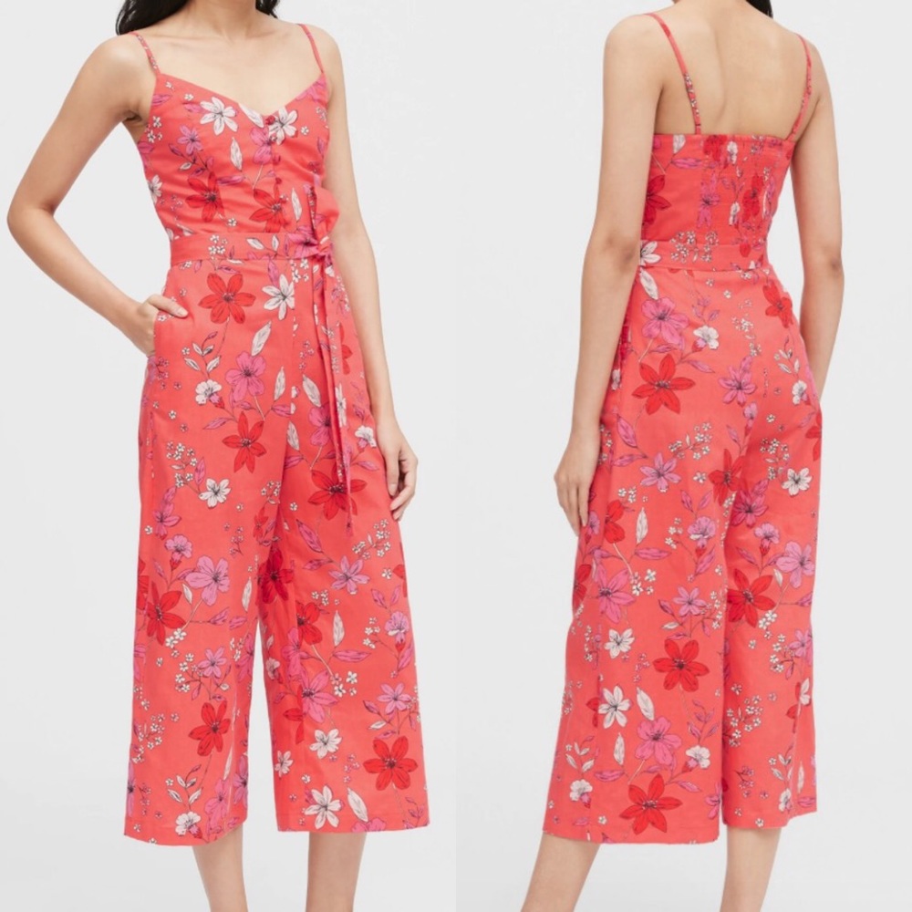 Banana Republic NWOT Coral Floral Jumpsuit‎
